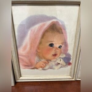 Vintage 60s‎ Mid century American Beauty Print Frances Hook 11x14 Baby Pink gift
